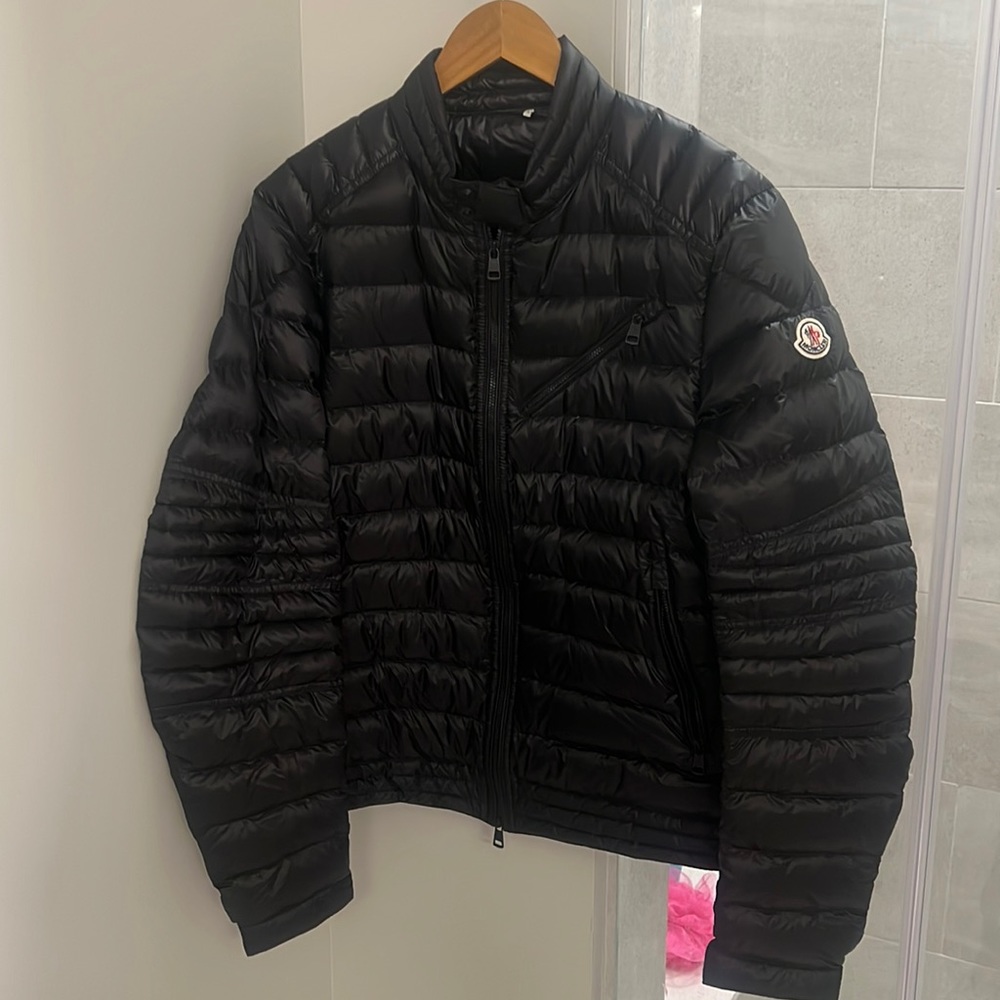 Black size 4 Moncler jacket. In PERFECT condition